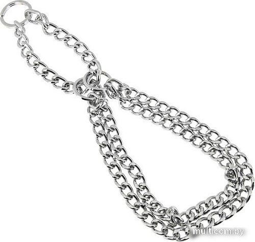 Ошейник-полуудавка Каскад Classic двухрядная 2.5 мм 50 см 21450252 (серебристый)