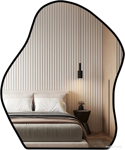 Зеркало eMZe 76x92 LED.CLOUD.UV.76.92.CHE.4K (черный с УФ-окантовкой и подсветкой)