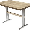 Кухонный стол Buro7 Двутавр 120 (классика, дуб беленый/серебро)