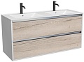 ЗОВ Тумба с умывальником Парма 120 P120LWP0MWHMC1A-OL120 (белый/белый галифакс)