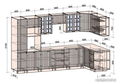 Интерлиния Берес 1.68x3.4 ВТ правая (дуб снежный/дуб королевский/серый каспий)