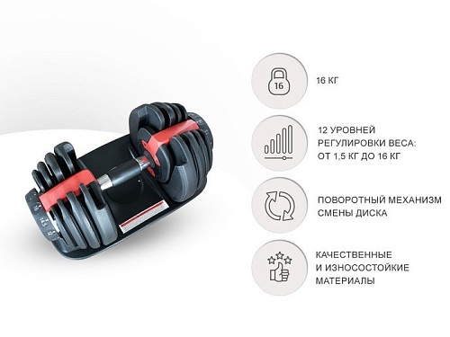 Гантель Unixfit DBREGU16 16 кг