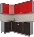 Угловая кухня Интерлиния Мила Лайт 1.2x2.0 (красный/дуб венге)