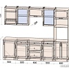 Готовая кухня Интерлиния Тренд 2.7В (луна/белый/серый каспий)