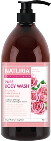 Косметика по уходу за телом Evas Гель для душа Naturia Pure Body Wash Rose & Rosemary 750 мл
