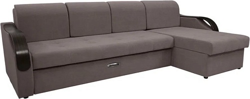 Сириус Лидер-6 с оттоманкой НПБ 300x165 (Eva 06 велюр темно-серый)