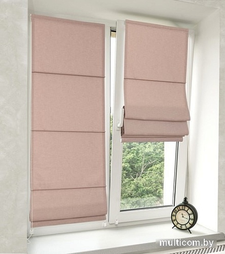 Мини римская штора Delfa Roman СШД-01М 170/8950 81x160 (бежевый/розовый)