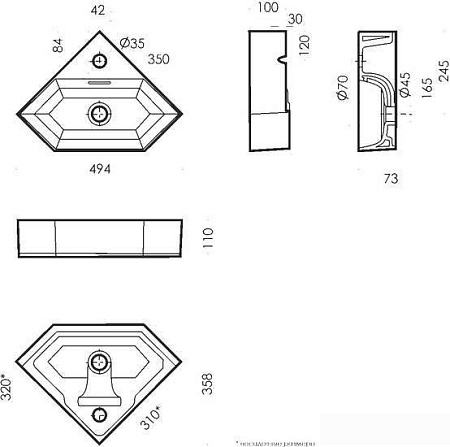 Умывальник Sanita Luxe Line LIN35SLWB01