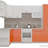 Угловая кухня ВерсоМебель ЭкоЛайт-5 1.3x2.7 правая (белый/яркий оранжевый)