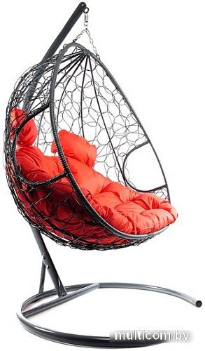 Подвесное кресло M-Group Для двоих 11450306 (серый ротанг/красная подушка)