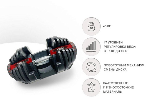 Гантель Unixfit DBREGU40 40 кг
