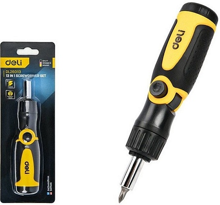 Набор отвертка с битами Deli DL260113 (13 предметов)