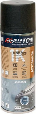 Автомобильная краска Auton акриловая - Черная матовая - Аэрозоль 520 мл