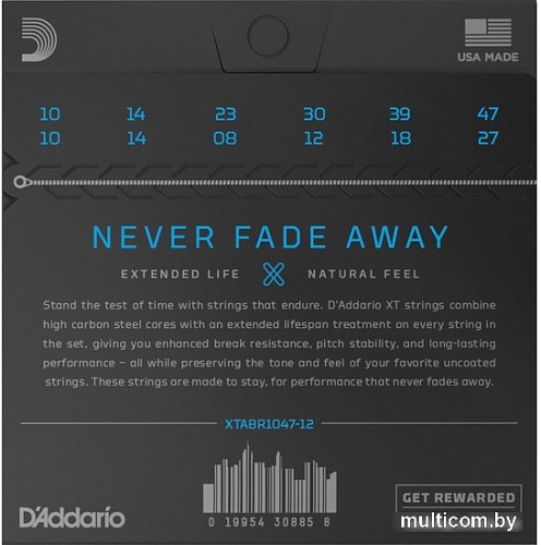Струны для гитары D'Addario XTABR1047-12