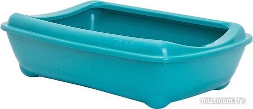 Туалет-лоток Zoom Шестой с рамкой глубокий 2906бирюз (бирюзовый)