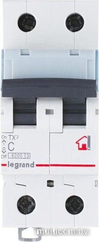 Выключатель автоматический Legrand TX3 2P C 40A 6кА 2M 404046