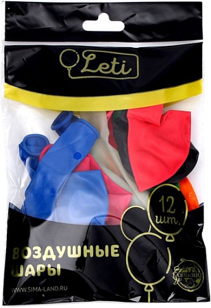 Набор воздушных шаров Leti 4986577 (12 шт, цвет в ассортименте)
