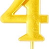 Свеча для торта Meshu Цифра 4 MS_59471 (золото)