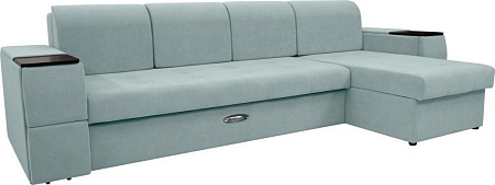 Сириус Лидер-13 с оттоманкой ППУ 330x165 (Eva 25 велюр светло-зеленый)