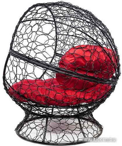 Кресло M-Group Апельсин 11520406 (черный ротанг/красная подушка)