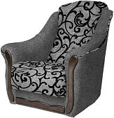 Интерьерное кресло Асмана Анна (рогожка завиток черный/рогожка серый)