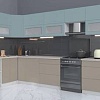 Готовая кухня Интерлиния Мила Матте 1.5x3.5 Б правая (океан-луна-травертин серый)