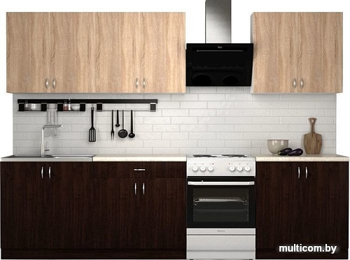 Готовая кухня S-Company Клео лайт 2.4 (венге/дуб сонома)