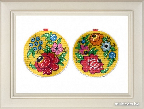 Набор для вышивания Овен Ёлочная игрушка. Городецкая роспись 1148