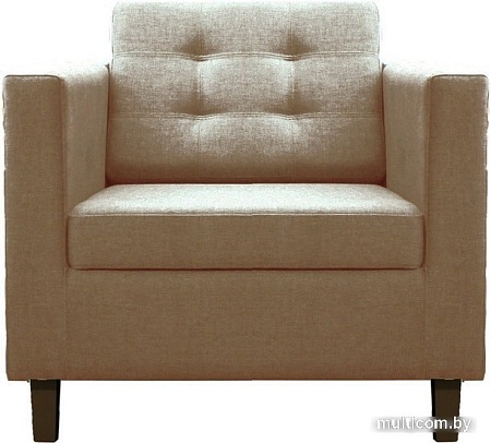 Интерьерное кресло Brioli Дилли клетка Д (рогожка, J2 бежевый/темные ножки)