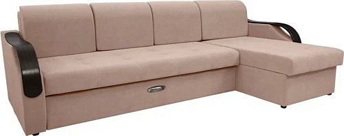 Сириус Лидер-6 с оттоманкой НПБ 300x165 (Eva 02 велюр светло-бежевый)