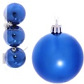 Елочная игрушка Серпантин Глянец шар 6 см 3 шт (синий) 183-863