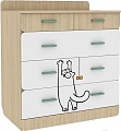 Комод Аквилон Кот №9.1 (туя светлая-белый)