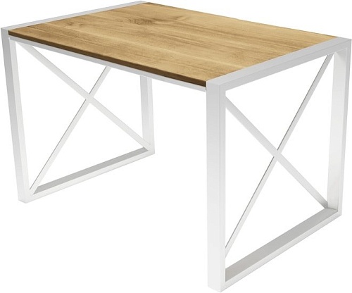 Кухонный стол Buro7 Лофт 110 (классика, дуб натуральный/белый)