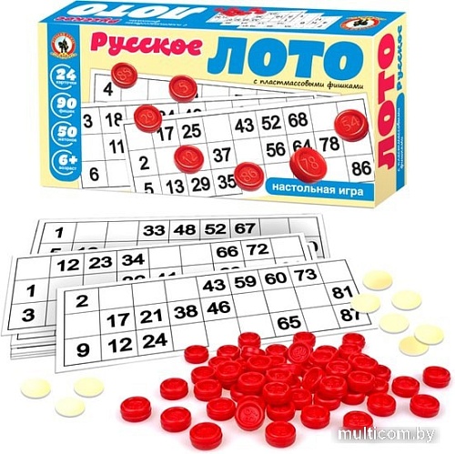 Настольная игра Русский стиль Лото русское с пластмассовыми фишками