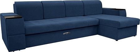 Сириус Лидер-13 с оттоманкой НПБ 330x165 (Eva 22 велюр синий)