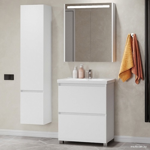 Belux Тумба под умывальник Киото Н 70-02 (1, белый глянцевый)