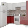 Угловая кухня ВерсоМебель ЭкоЛайт-5 1.2x2.6 правая (белый/рубиново-красный)
