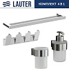 Набор аксессуаров для ванной Lauter 21TS3018 + 21TS3020 + 21TS3008 + 21TS3001 (Chrome, 4 предмета)