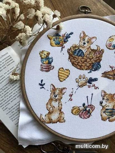 Набор для вышивания Сделай своими руками Сэмплер. Корги-озорник С-65С
