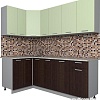 Угловая кухня Интерлиния Мила Лайт 1.2x2.1 (салатовый/дуб венге)