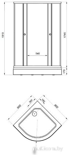 Душевой уголок Triton Грэй А 90х90 (с поддоном)