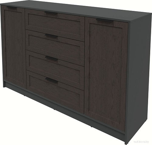 Тумба Интерлиния Концепт Тренд КТ-Т160 (антрацит/дуб английский)