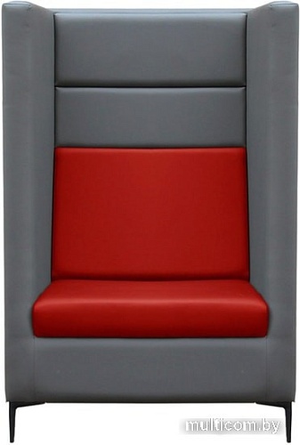 Интерьерное кресло Brioli Дирк (экокожа, L21 серый/L19 красный)