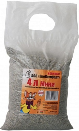 Наполнитель для туалета ЭкоКомфорт Мини бентонитовый комкующийся 4 л