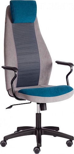 Офисное кресло TetChair Aviator флок/ткань (синий/серый/серый)
