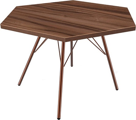 Журнальный столик Sheffilton SHT-S37/ЛДСП 70 (медный металлик/орех тьеполо)