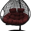 Подвесное кресло M-Group Для двоих Люкс 11510402 (черный ротанг/бордовая подушка)