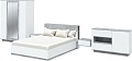 Комплект мебели для спальни Интерлиния Quartz-14 (белый платинум/бетон)