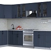 Готовая кухня Интерлиния Тренд 1.7x3.5 левая (индиго/индиго/опал светлый)