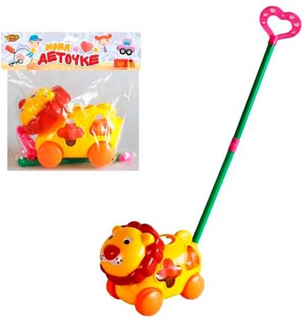 Игрушка-каталка Наша Игрушка Лев с ручкой M0112